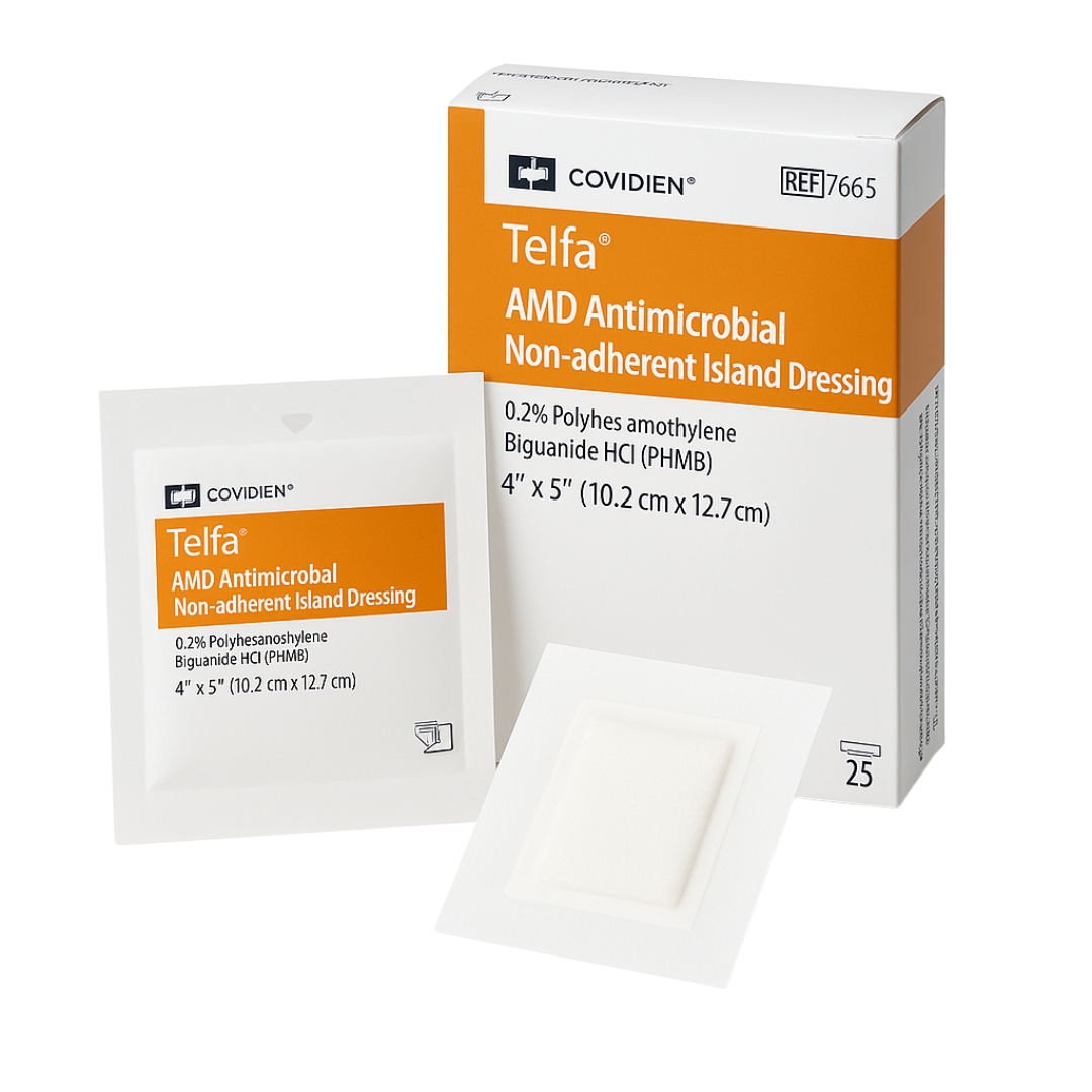 CURAT GAZE POLIESTER C/PHMB 7,6 x 10,0cm TELFA AMD CARDINAL - Unidade
