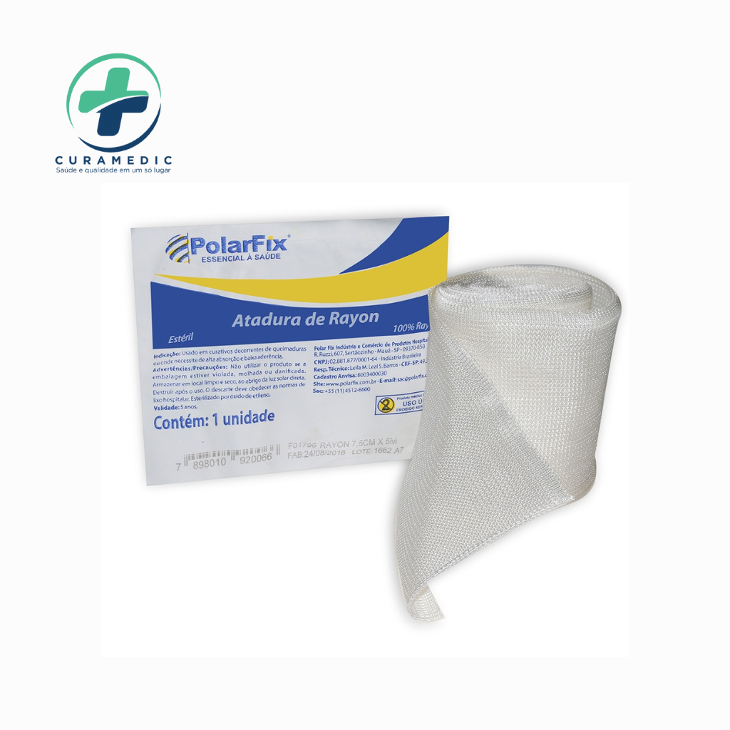 ATADURA RAYON 7,5cm x 5,0m ESTERIL POLAR FIX