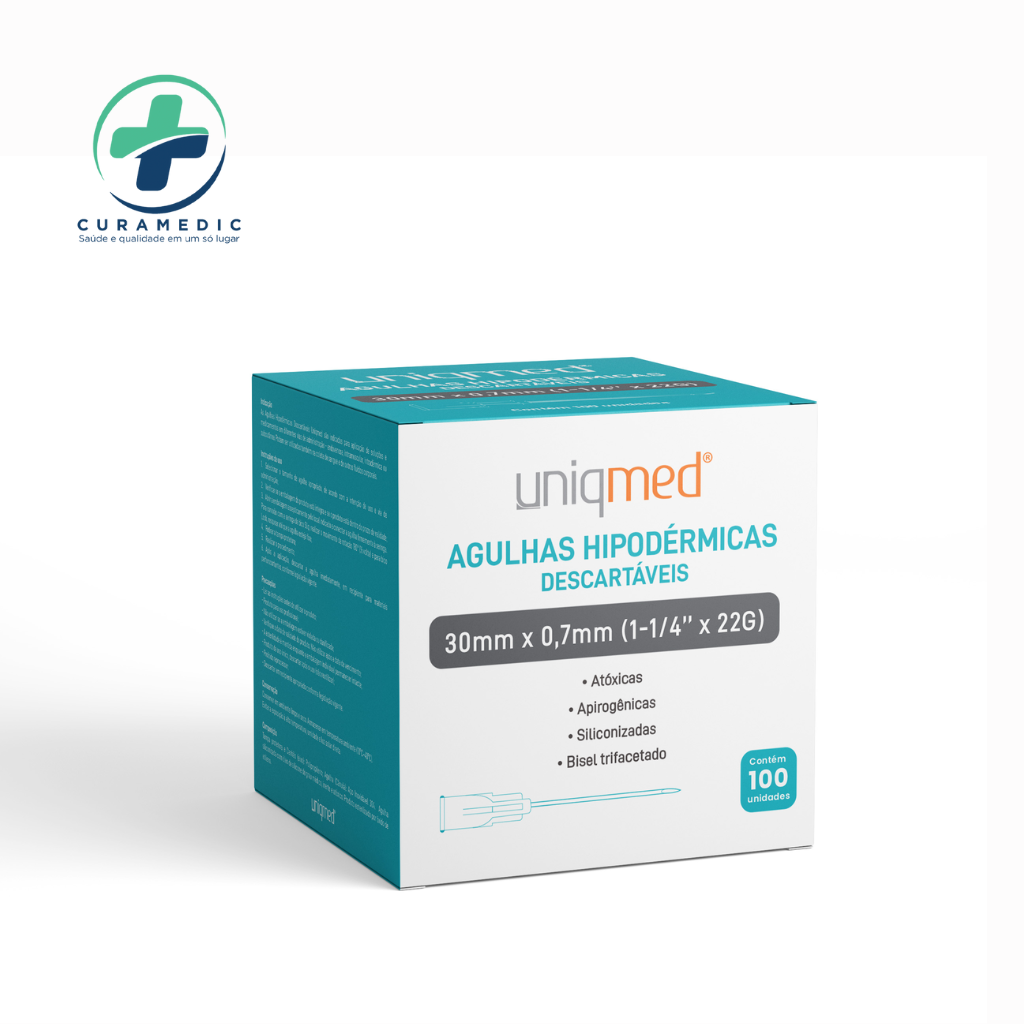 AGULHA UNIQMED 30 X0,7 100 UNIDADES