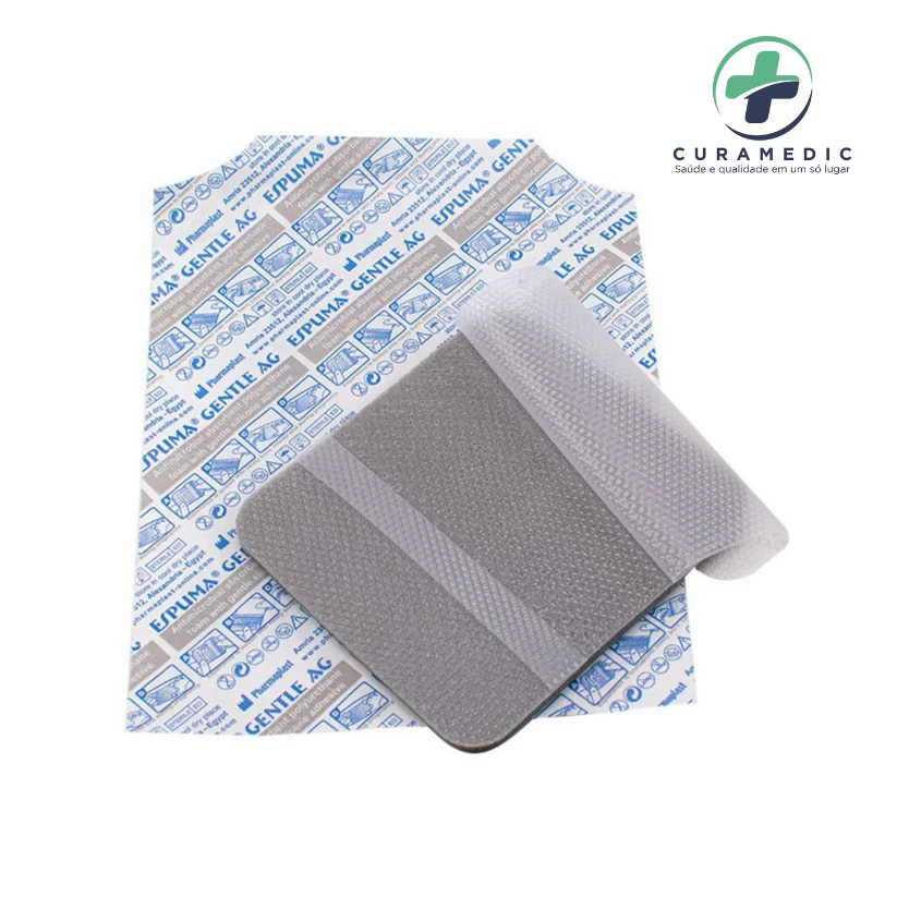 ESPUMA COM PRATA DE POLIURETANO ADHESIVE 10x10 - PHARMAPLAST
