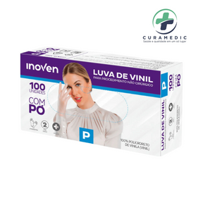 LUVA VINIL INOVEN SEM PÓ P C/100