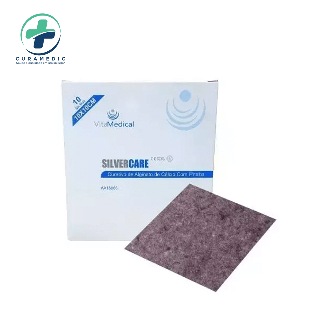 CURATIVO ALGINATO CALCIO PRATA AG 10,0 x 10,0 cm VITAMEDICAL
