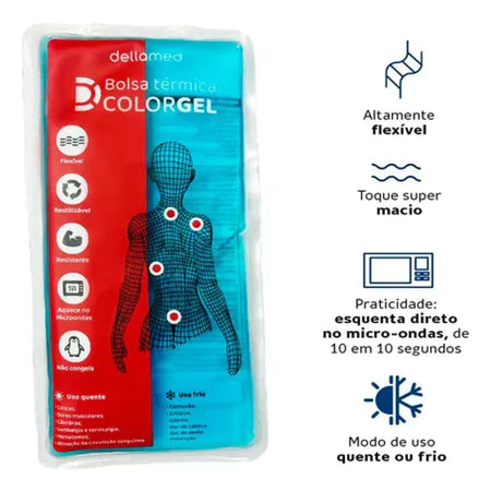 Bolsa Gel termica quente e frio para lesao colica dores musculares colorgel flexivel