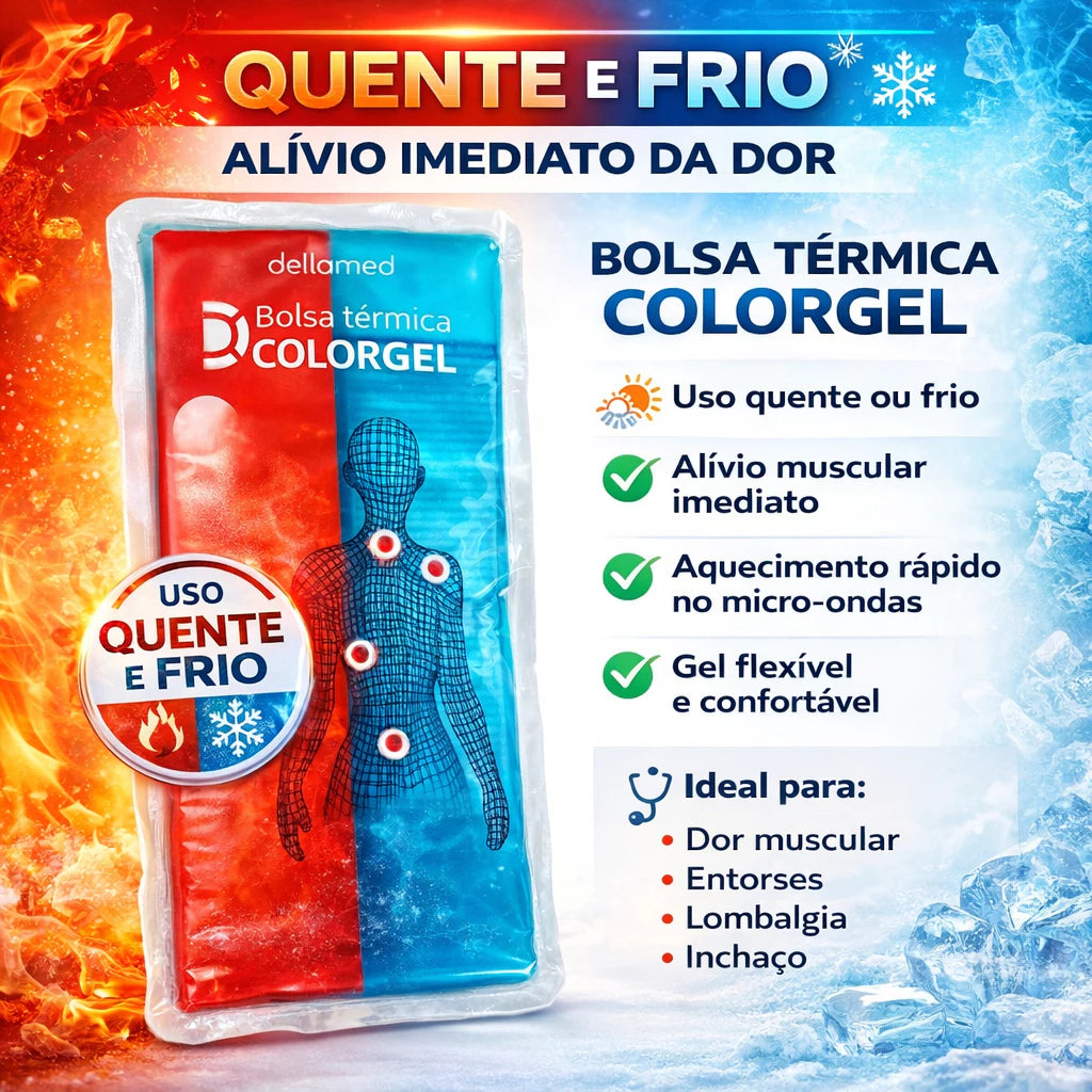Bolsa Gel termica quente e frio para lesao colica dores musculares colorgel flexivel