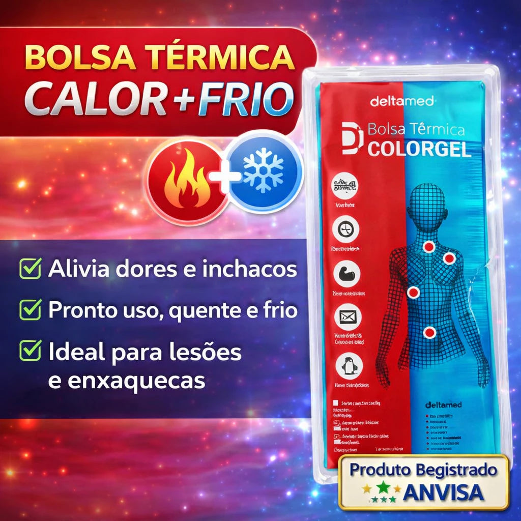 Bolsa Gel termica quente e frio para lesao colica dores musculares colorgel flexivel