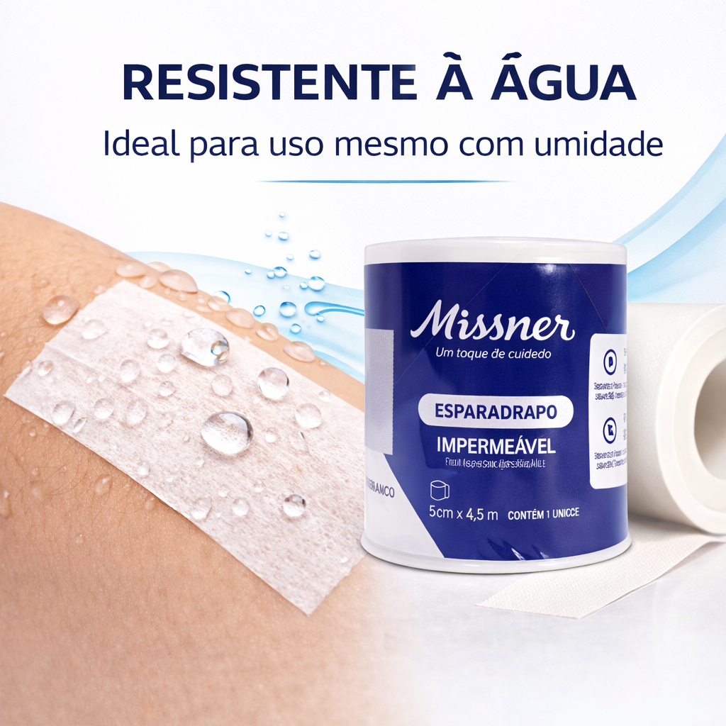 ESPARADRAPO BRANCO IMPERMEÁVEL 5cmX4,5m