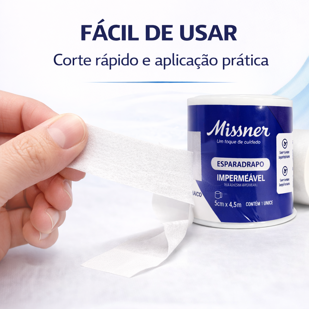 ESPARADRAPO BRANCO IMPERMEÁVEL 5cmX4,5m