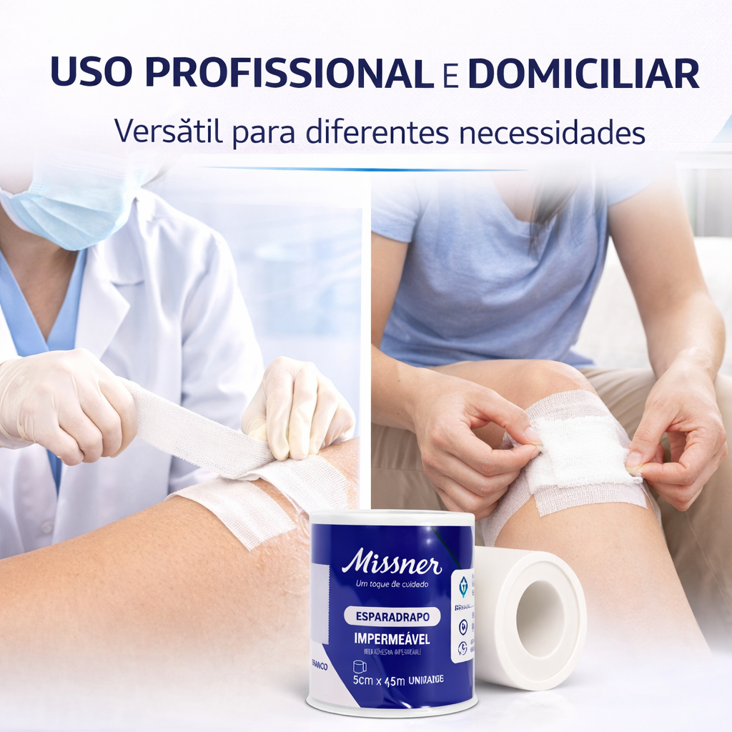 ESPARADRAPO BRANCO IMPERMEÁVEL 5cmX4,5m