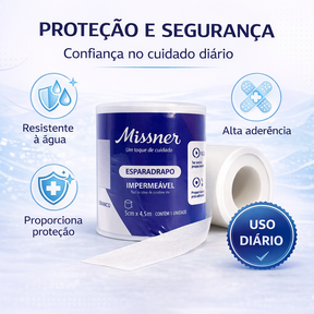 ESPARADRAPO BRANCO IMPERMEÁVEL 5cmX4,5m