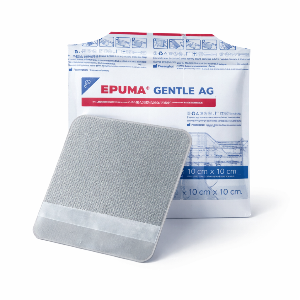 ESPUMA COM PRATA DE POLIURETANO ADHESIVE 10x10 - PHARMAPLAST