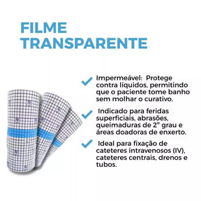 Filme Transparente Para Curativo Proteção 10cm X 5m
