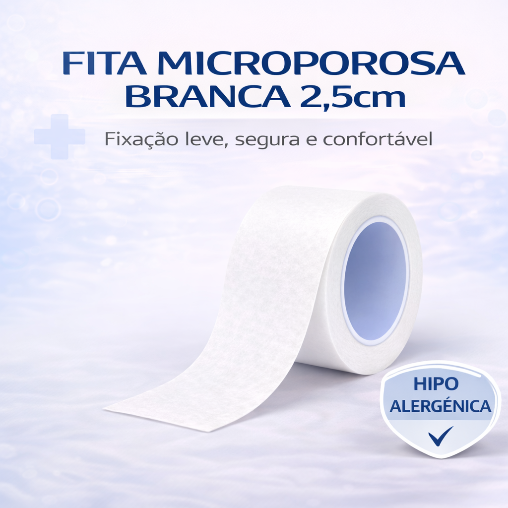 FITA MICROPO. BRANCA HIPOALÉRGICA 2,5cmX4,5m