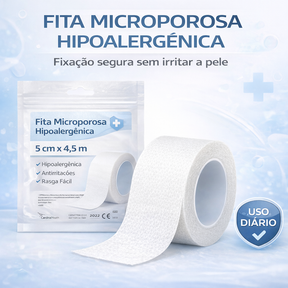 FITA MICROPO. BRANCA HIPOALÉRGICA 5cmX4,5m