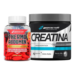 Kit Termogênico Thermo Abdomen 60 Comp + Creatina 300g Bodyaction