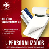 KIT 2 - REGUA 300 UNIDADE + RECEITUARIO A5 100 FOLHAS