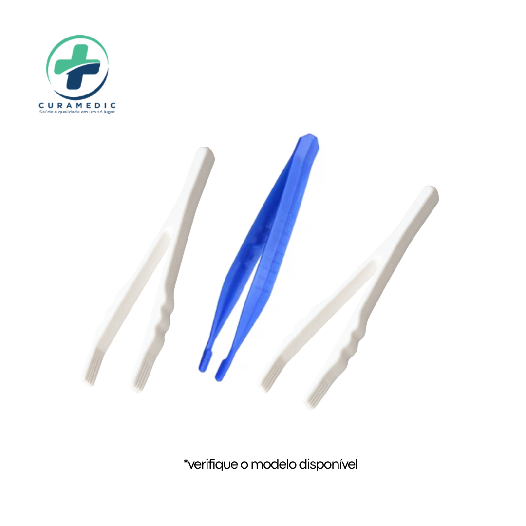 PINÇA DESCARTAVEL DE PLASTICO AZUL