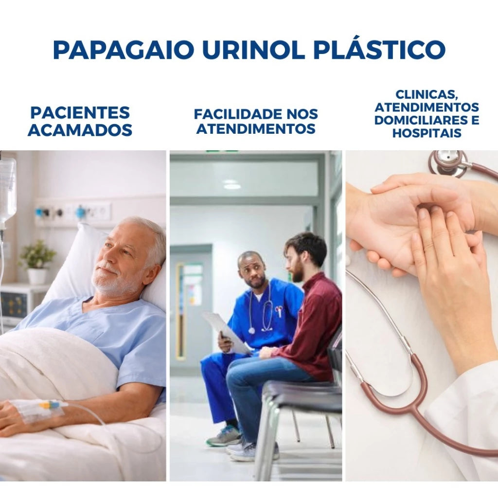 Urinol Papagaio Plástico Coletor De Urina Masculino 1L