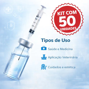 Seringa 3ml Luer Lock Estéril Sem Agulha Caixa C/ 50 Unidades Descartável Registro ANVISA