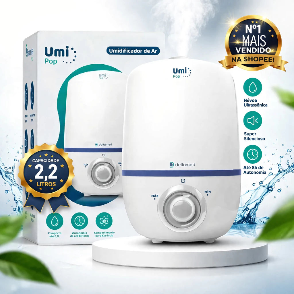 Umidificador de Ar Dellamed Umi Star Bivolt 110/220V Silencioso Grande Capacidade com Compartimento para Essências Aroma