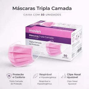MASCARA TRIPLA ELAST - ROSA - CX