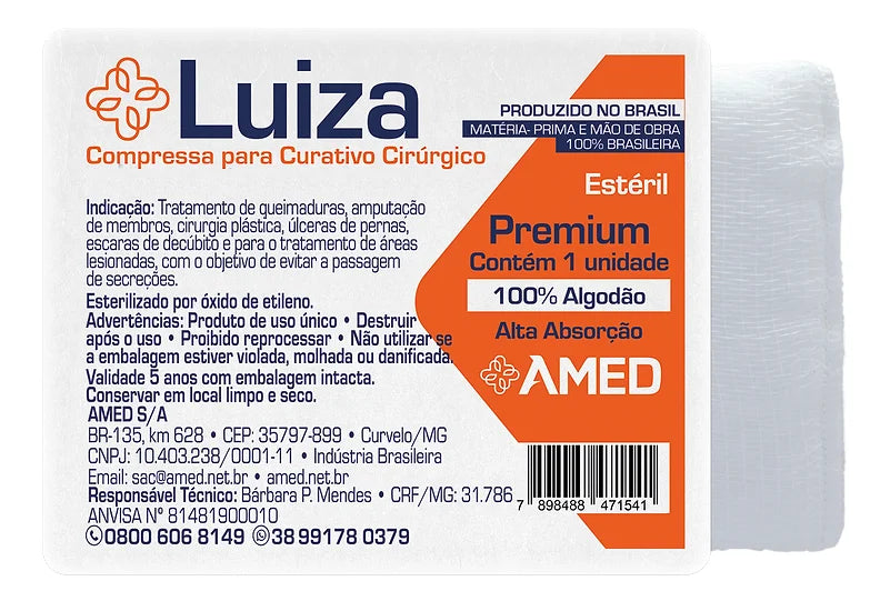 CURAT ALGODONADO EST. 15x 30 cm Luiza (APOSITO)