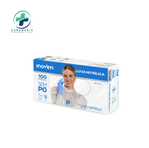 LUVA NITRILICA INOVEN AZUL P C/100)