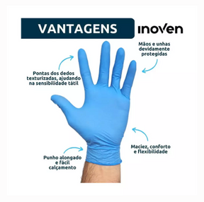 LUVA NITRILICA AZUL G C/100