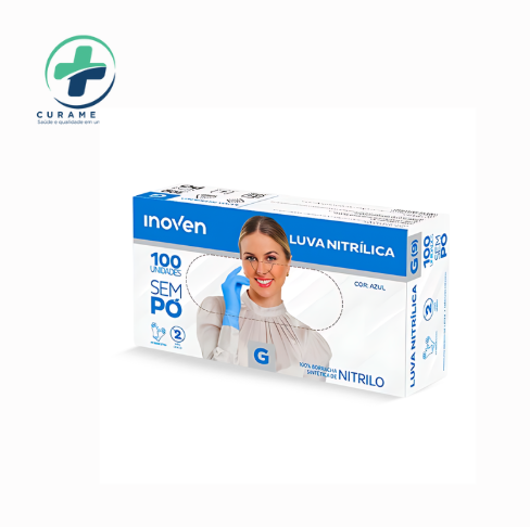 LUVA NITRILICA AZUL G C/100