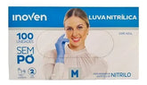 LUVA NITRILICA M INOVEN AZUL C/100