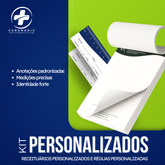 KIT 2 - REGUA 300 UNIDADE + RECEITUARIO A5 100 FOLHAS